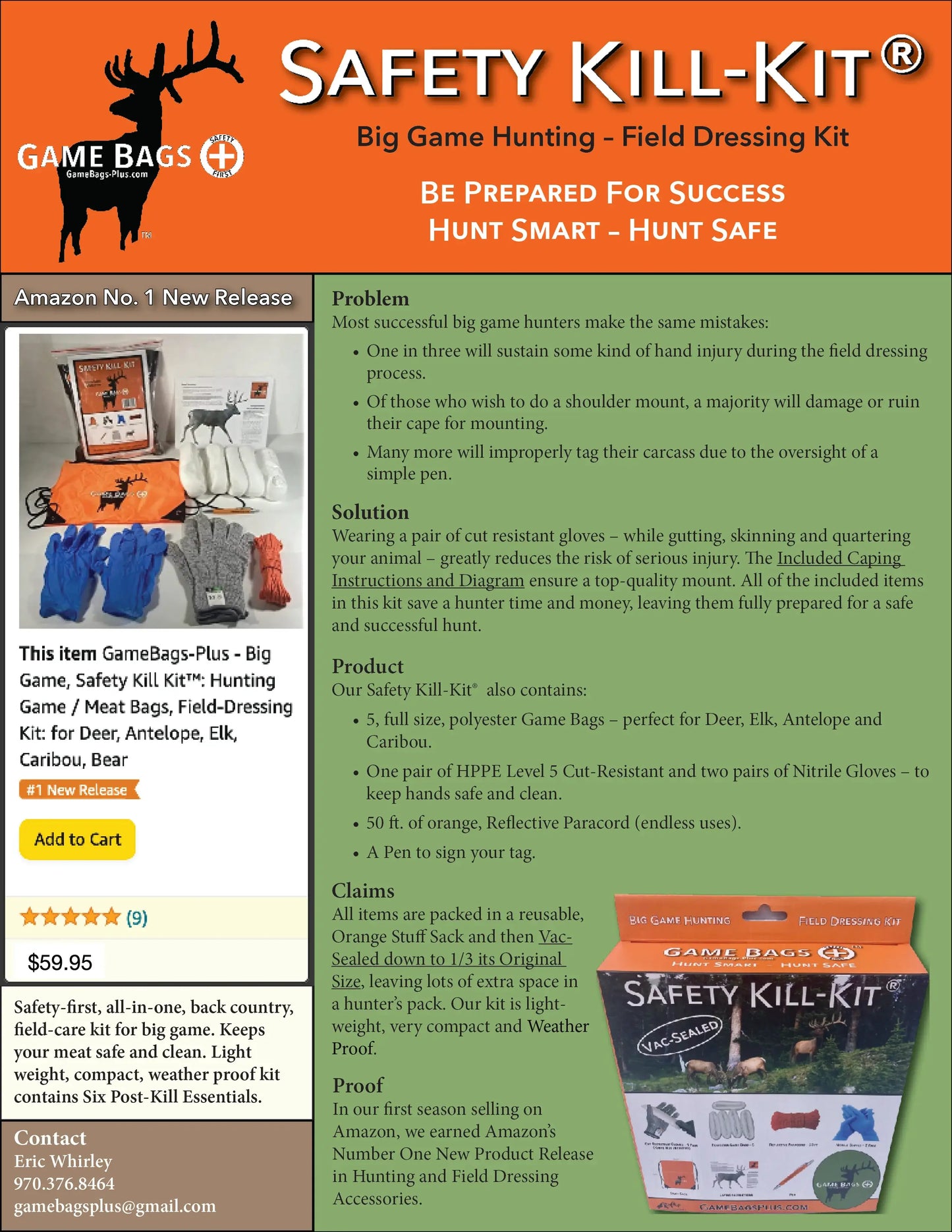 Safety Kill Kit® Game Bag Set